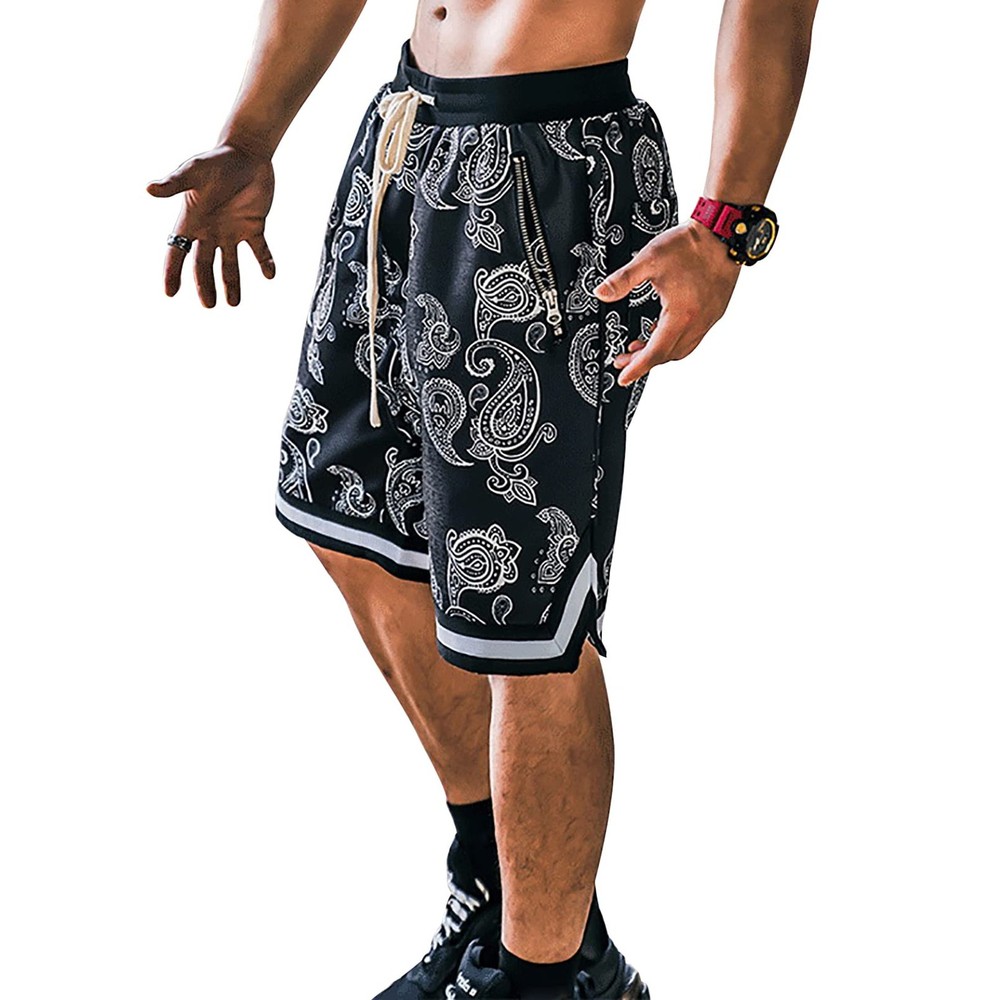 Men's Paisley Shorts Athletic Workout Basketball Shorts Casual Print Running ...