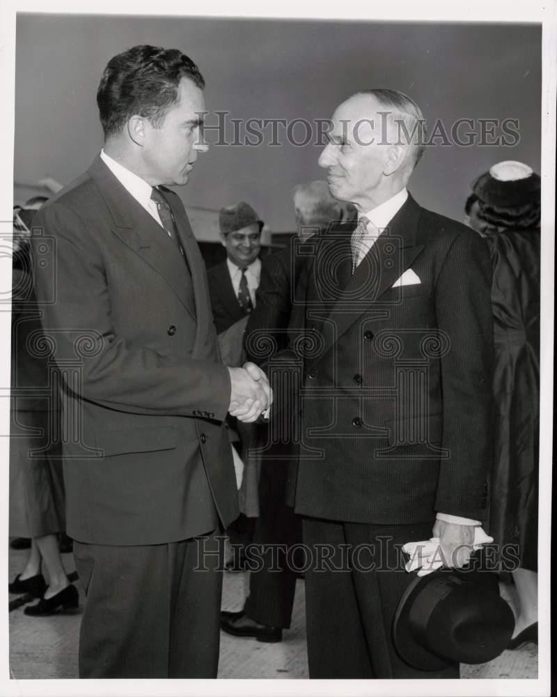 1954 Press Photo Vice President Nixon & Governor General Vincent Massey in DC