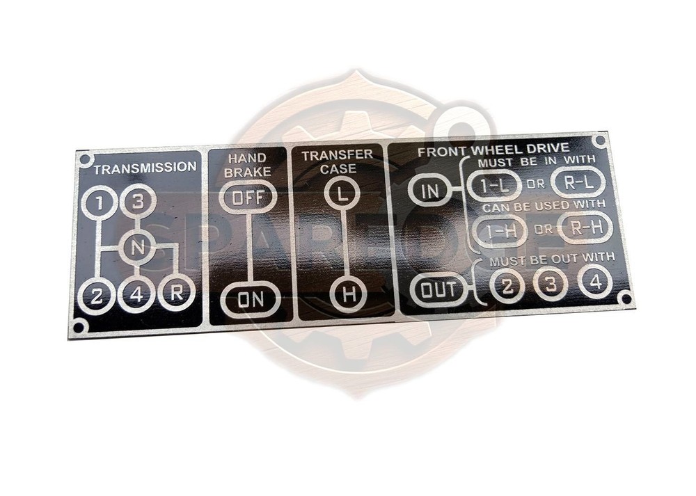 Aluminum Acid Etched Gear Shift Transmission Name Plate for Trucks & Trailers-image
