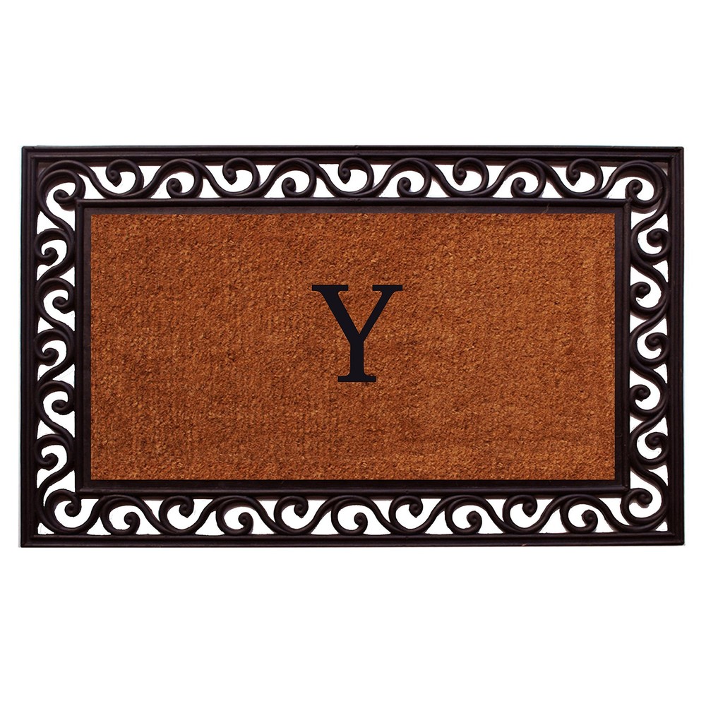Home & More Rembrandt Monogram Doormat 22x36 Letter Y Design Durable Entry Mat