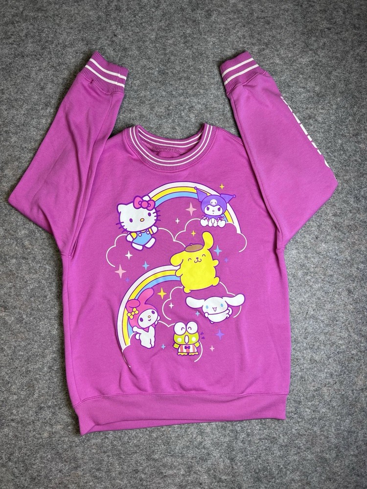 Hello Kitty And Friends Sweatshirt Womens Size S cartoon TV Graphic Pink