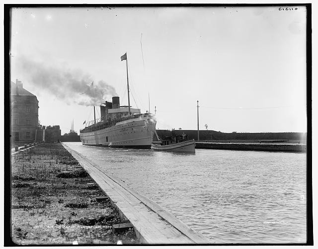 Photo:Sault Ste. Marie Michigan 1890s SS Northland Steamship Canal