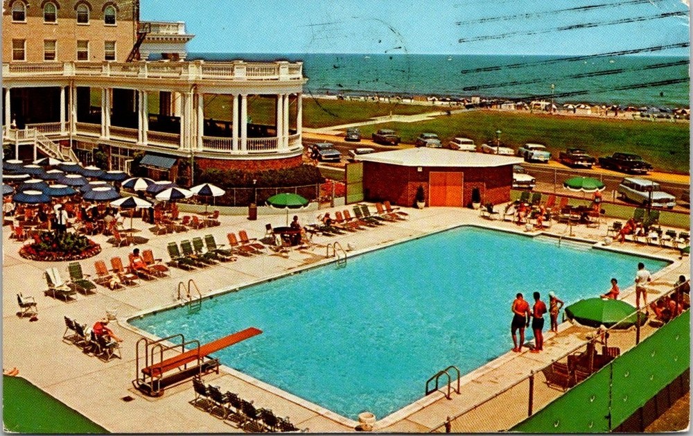 Postcard NJ New Jersey Monmouth Hotel Spring Lake Beach Posted 1965