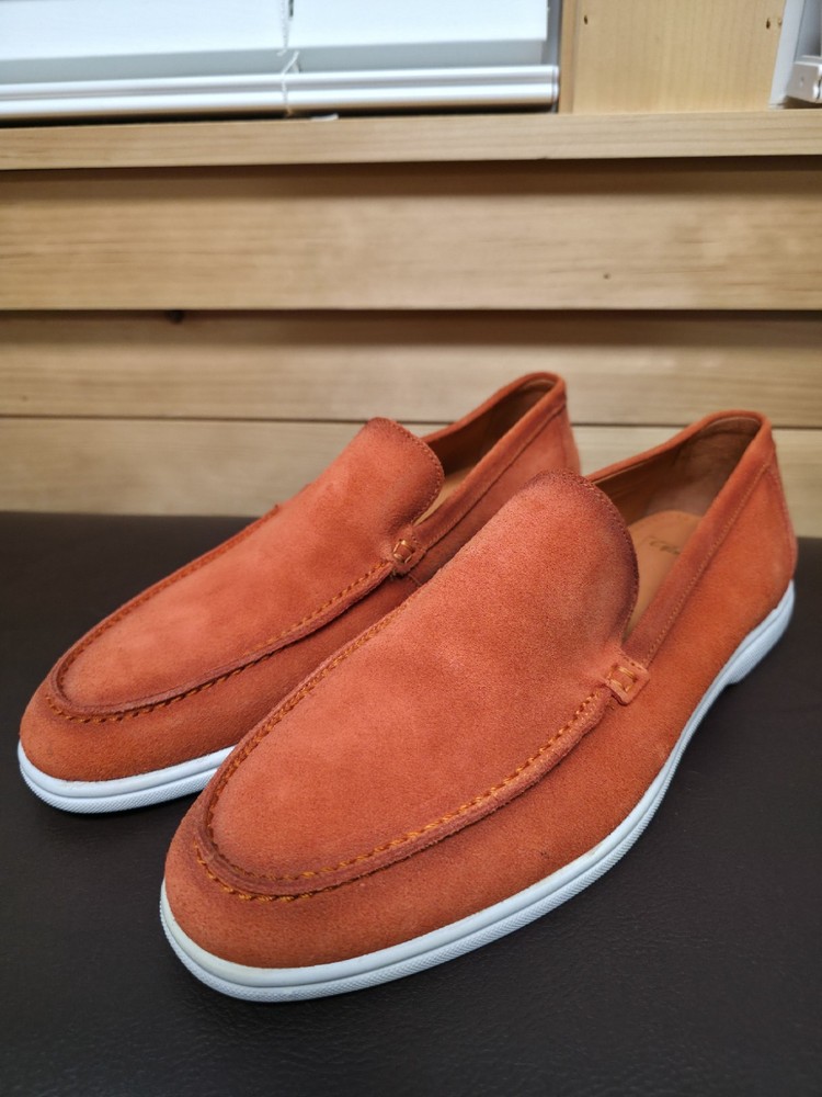 Alan Payne Rio Loafers Men's Size 9D Orange Suede Slip On Casual Shoes