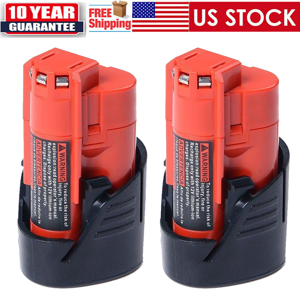 2 Pack 3.5Ah MILWAUKEE M12 12V Lithium Ion Battery 48-11-2401 48-11-2420