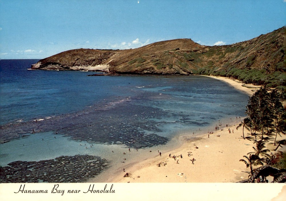 Hanauma Bay, Honolulu - 1980s Beach Scene Postcard