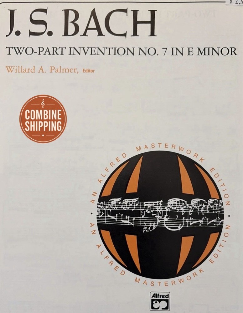 Bach Two Part Invention No 7 E minor Piano Sheet Music Alfred Masterworks