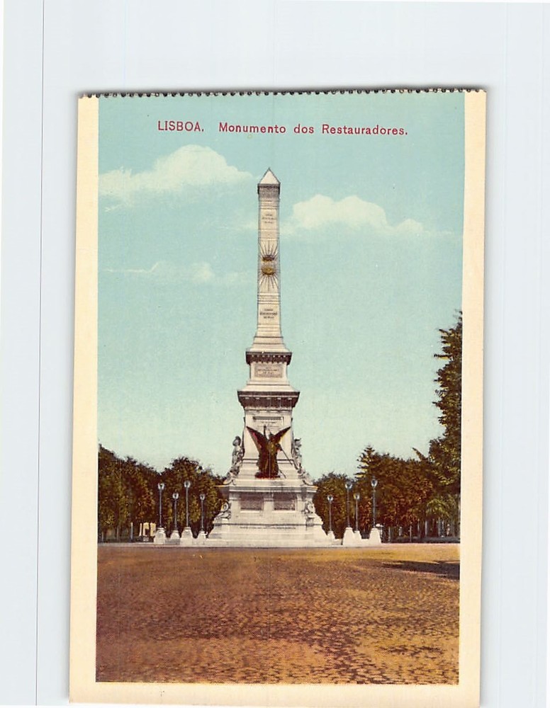 Postcard Monumento dos Restauradores Lisbon Portugal