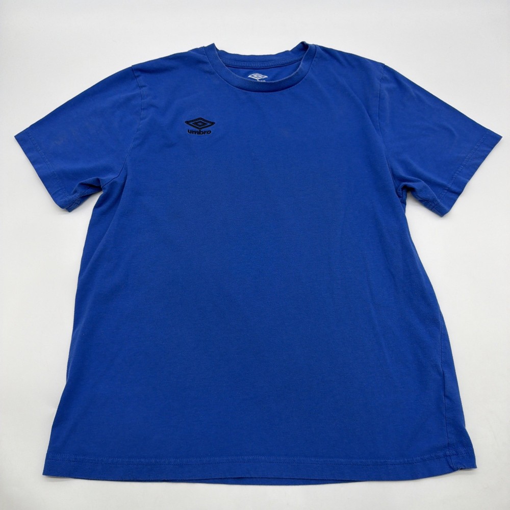 Unbro T-shirt Men L Blue Logo Black Embroidered .#45060