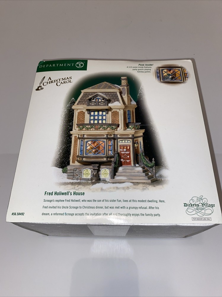 Department 56 A Christmas Carol Fred Holiwell’s House Peek Inside 56.58492 New Collectible