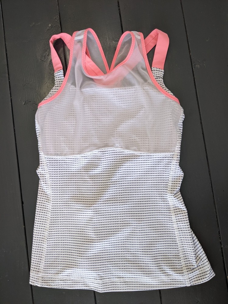 LULULEMON Ready Set Sweat Tank Top SIZE 6 White Black Pink
