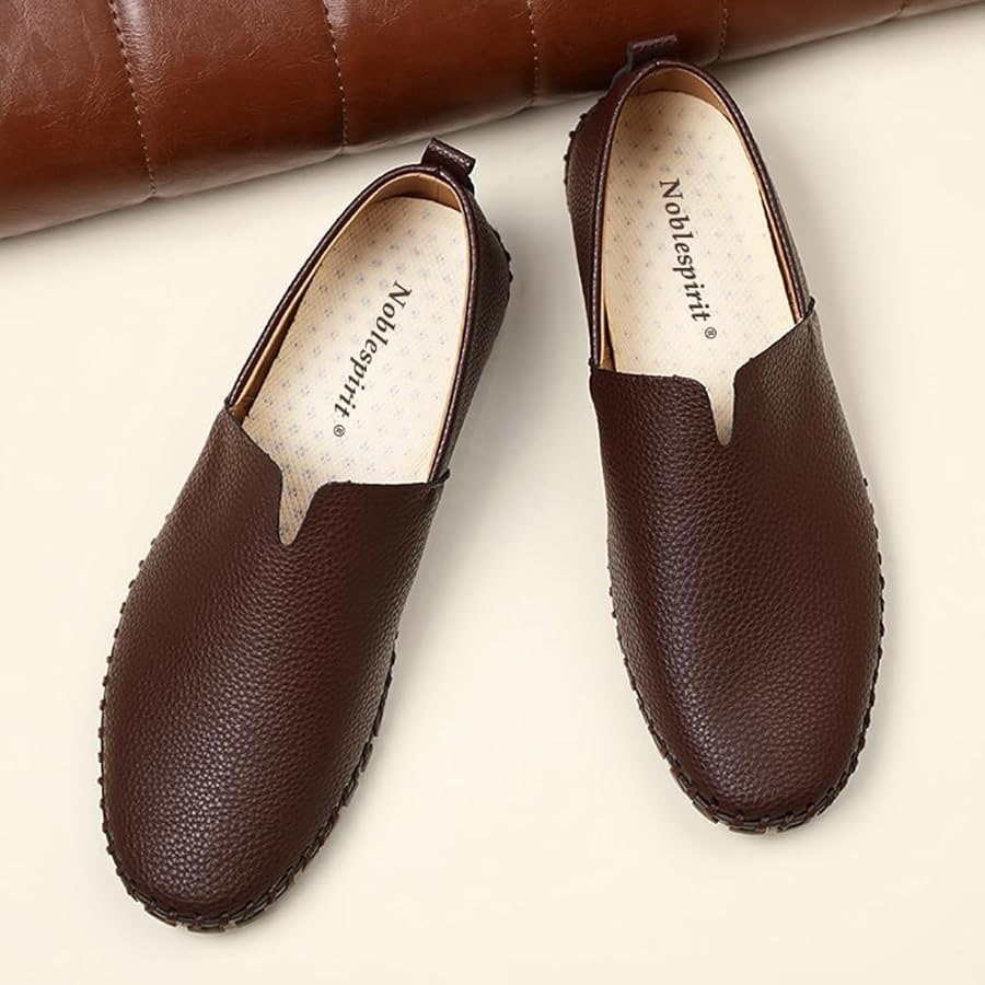 Men's Driving Loafers Leather Casual Slip On Shoes Size 9.5