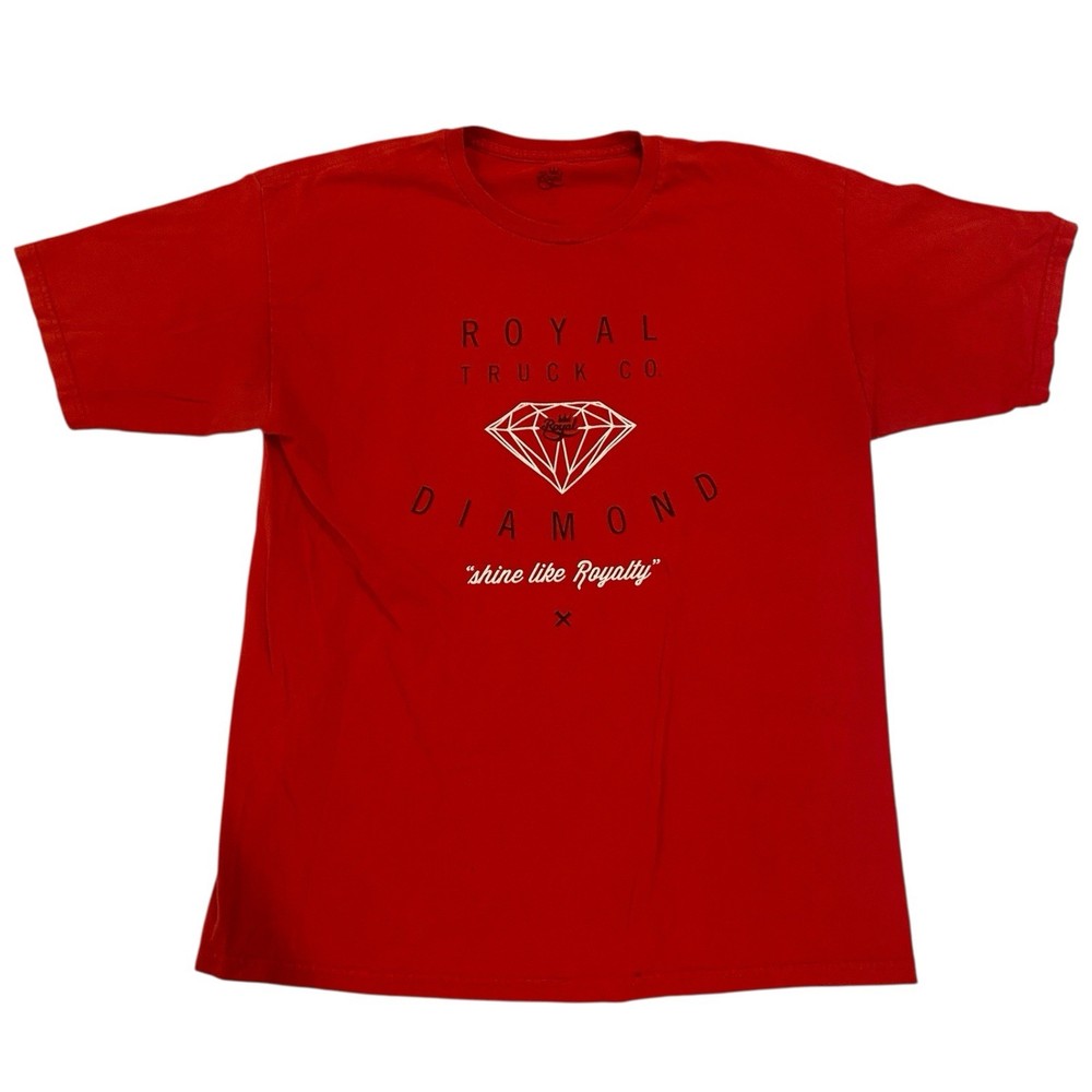 ROYAL TRUCK CO Diamond Men's Logo Red Short Sleeve Skate Crew T-Shirt LARGE