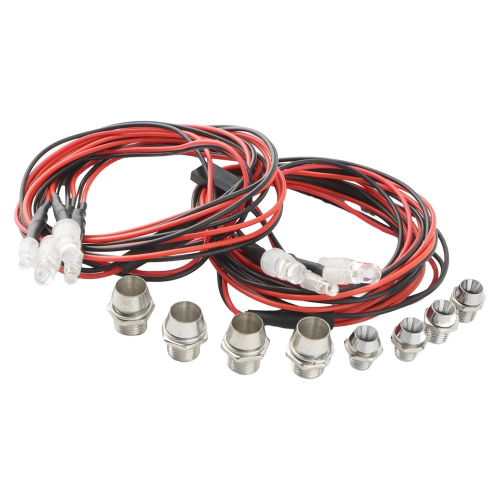 8 LED Light Set LED Headlight for 110 Scale RC Car,4 White Headlights & 4 Red...