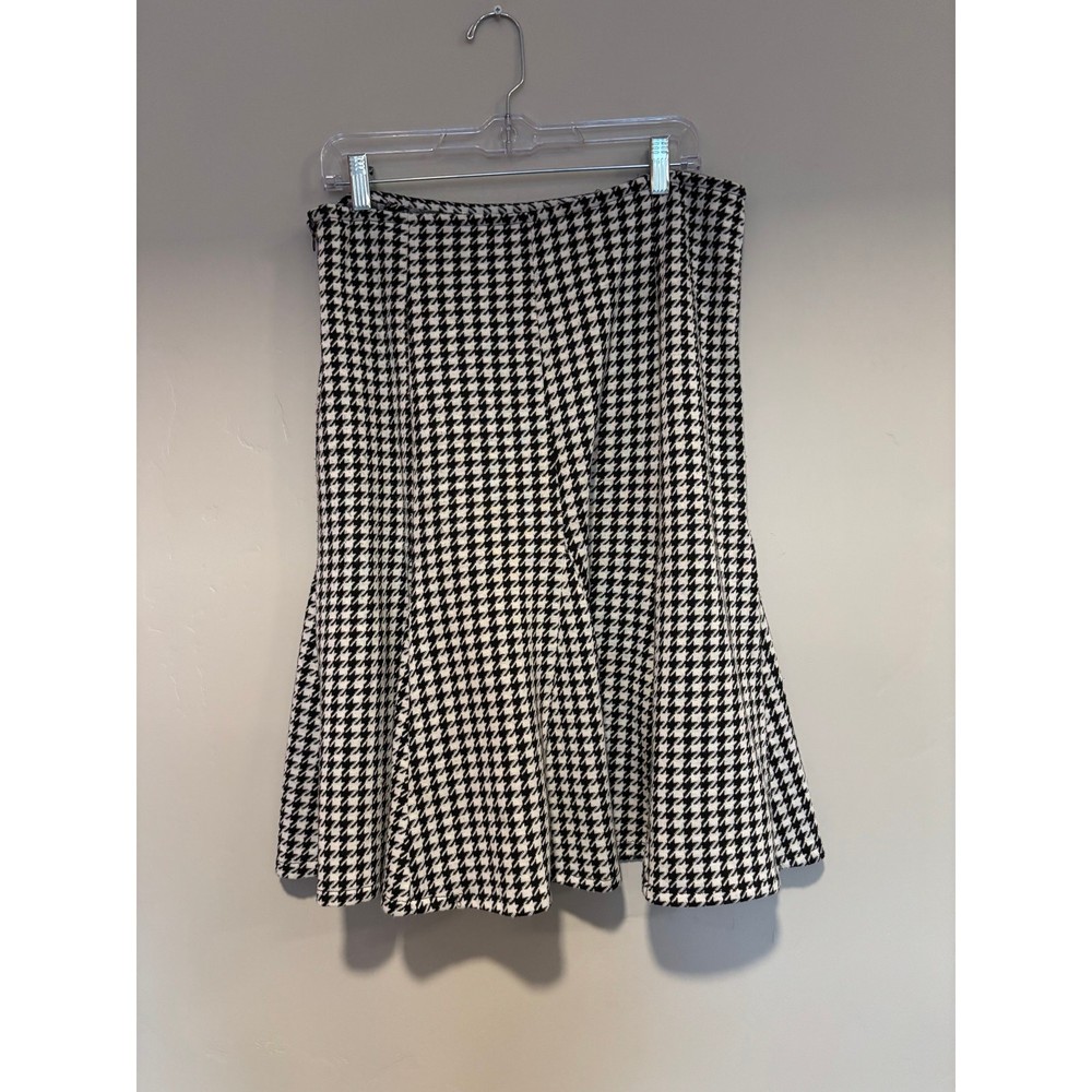 A Giannetti Italy Womens Skirt Sz 12 Houndstooth Preppy Career Office Old Money