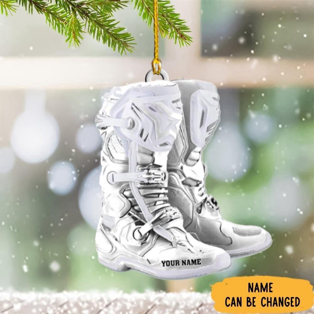 Motorcycle Boots Christmas Ornament  Motor Racing Ornament  Biker Ornament Gift