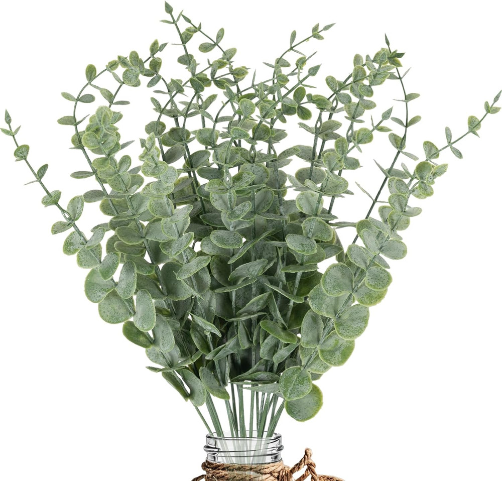 20 Tallos Eucalipto Artificial Hojas Falsas Para Centros De Mesa Boda Decoracion