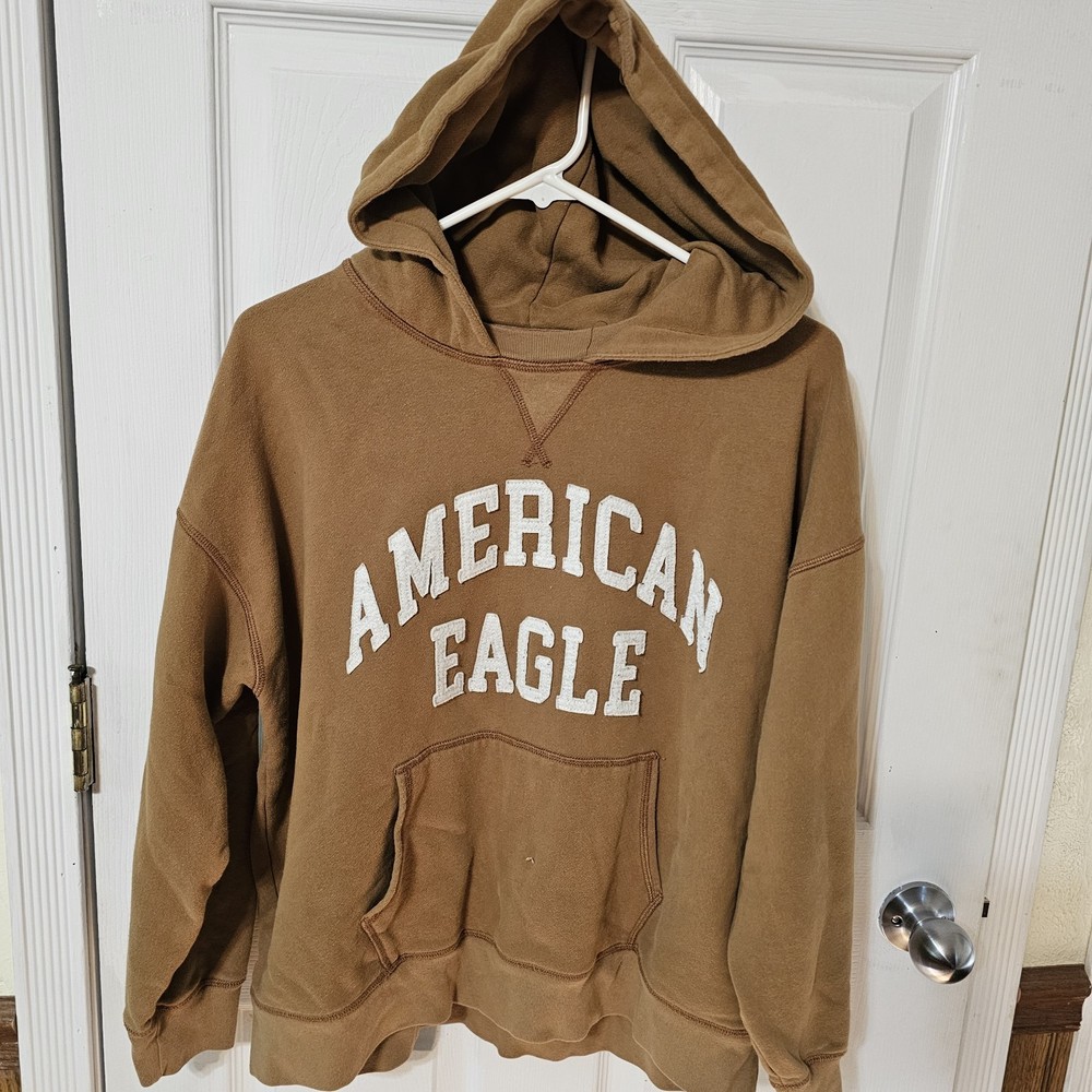 American Eagle Women’s Brown Pullover Long Sleeve Hoodie Sweatshirt Medium