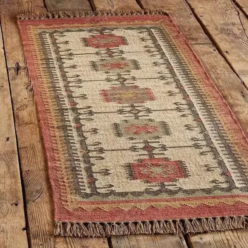 modern kelim area rug kilim carpet Hand weaved wool jute Oriental flat weave