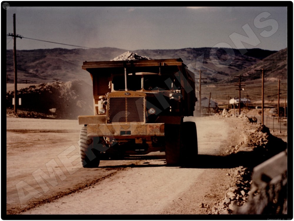 Mack Trucks New Metal Sign: 1958 Heavy Duty Gravel Dump Truck, Full