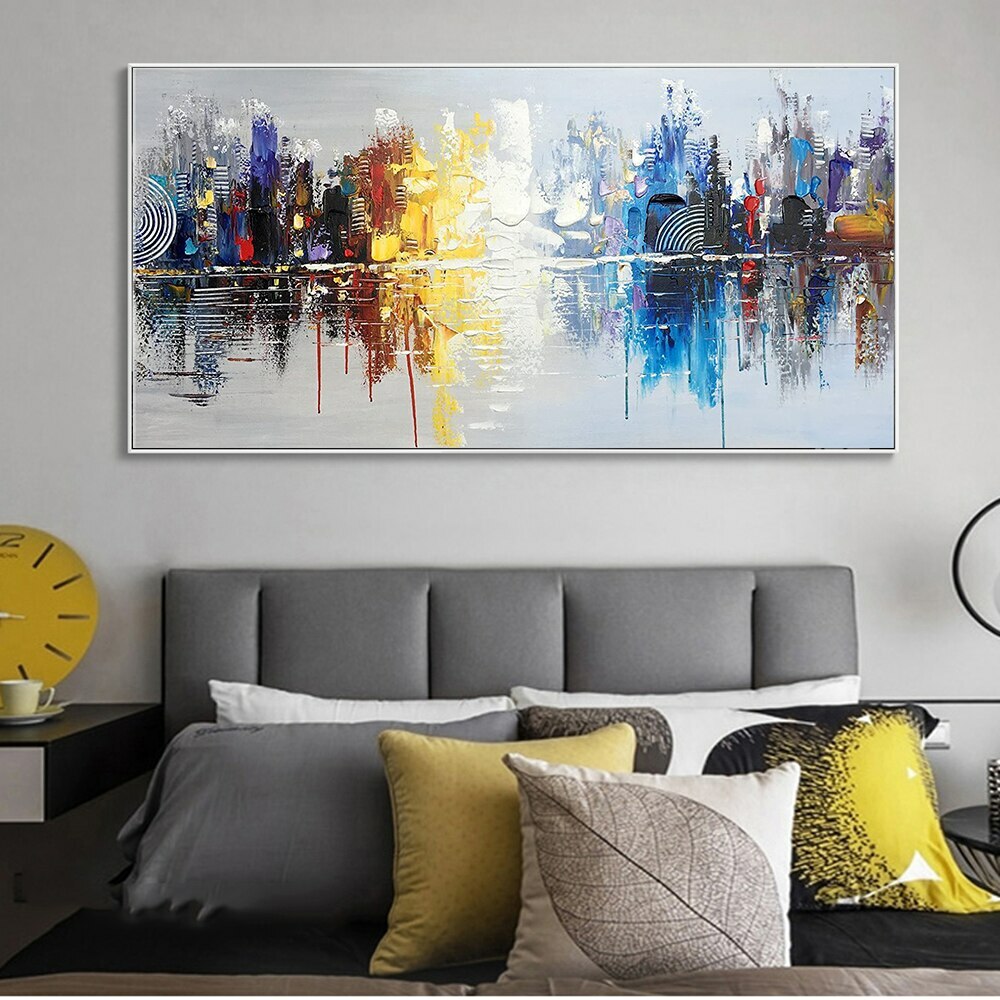 Abstract Graffiti Wall Art Cityscape Modern Art Canvas Painting Poster Print Art-image