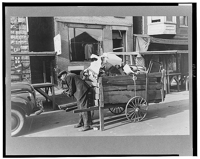 Photo:South Side Chicago Illinois Junk Cart Man 1941 Street Scene
