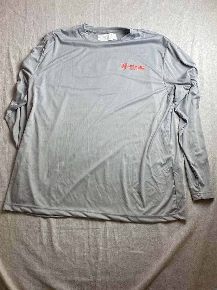 HEYBO Outdoors Performance Long Sleeve Fishing Shirt Womens Size 2X Gray Outdoor