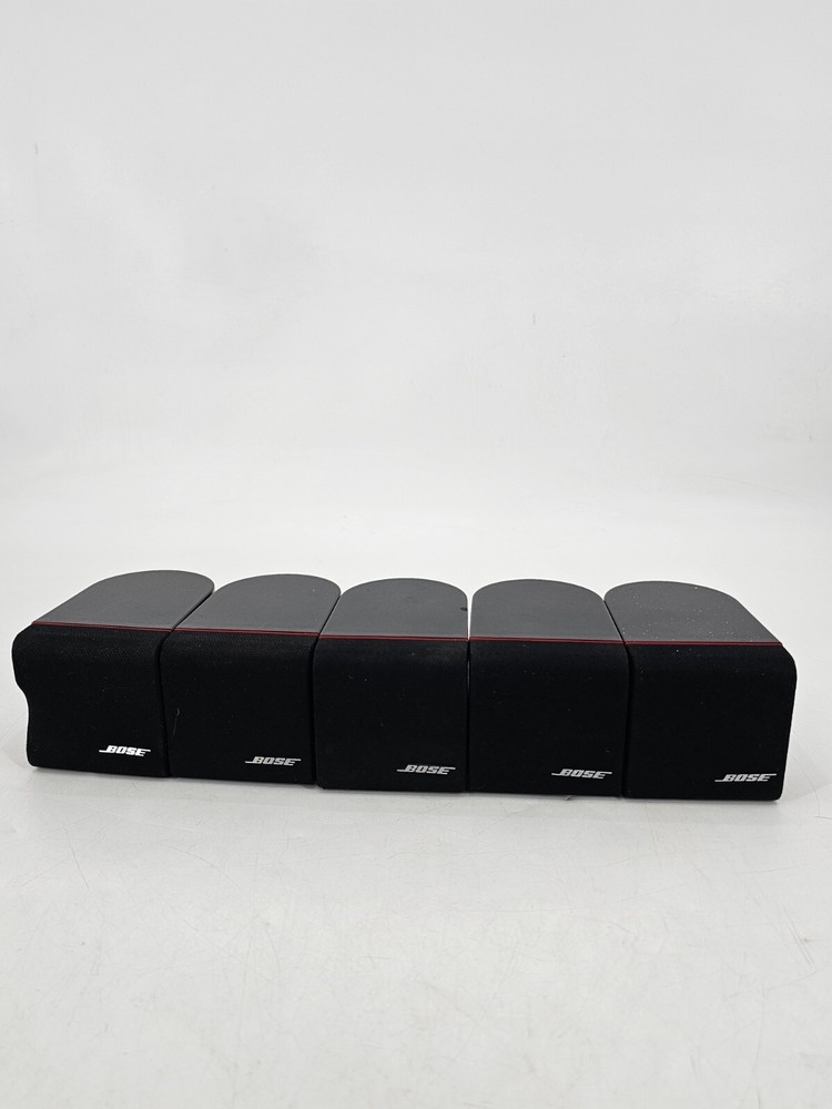 Lot of 5 BOSE Red Line Single Cube Speakers Black  Fisher Acoustimass