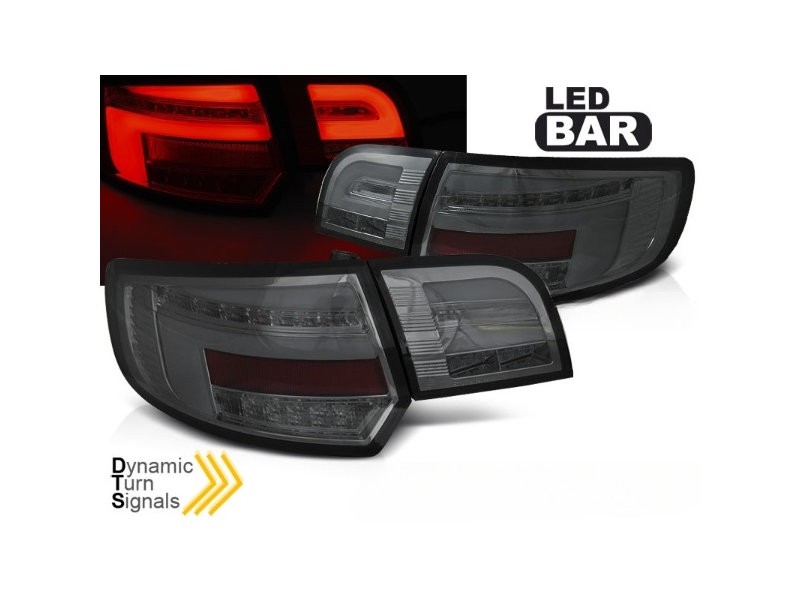 LED BAR TAIL LIGHTS SMOKE SEQ fits AUDI A3 8P 5D 2003-2008 Hatchback