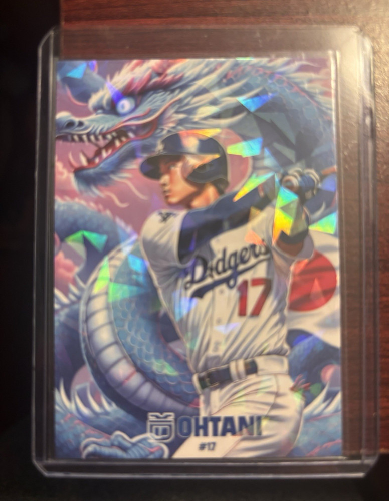 Custom Baseball Shohei Ohtani Los Angeles Dodgers Holo Foil Card Cracked IceCustom Card Shohei Ohtani