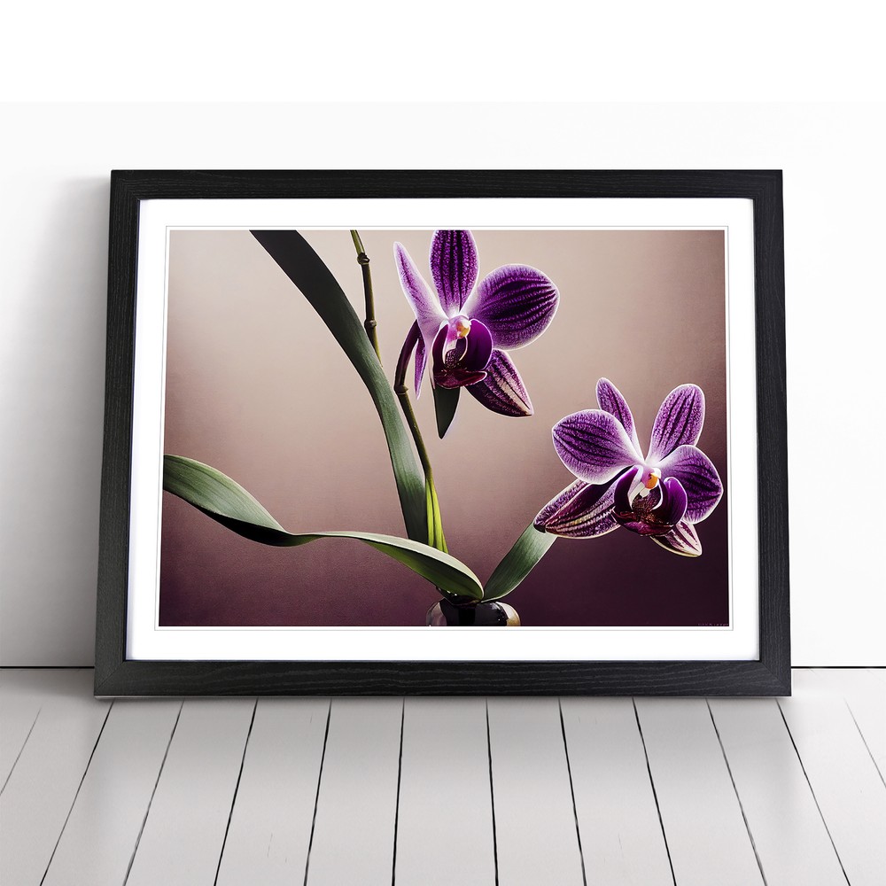 Bright Orchid Flowers Wall Art Print Framed Canvas Picture Poster Decor