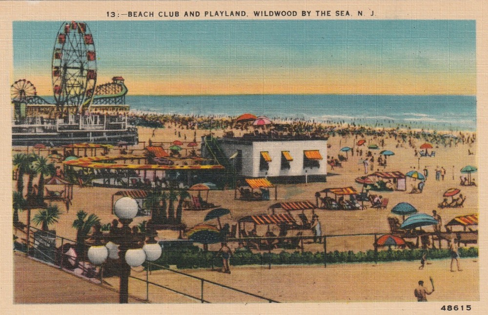 Vintage Postcard  Wildwood By The Sea New Jersey NJ Boardwalk Beach Playland