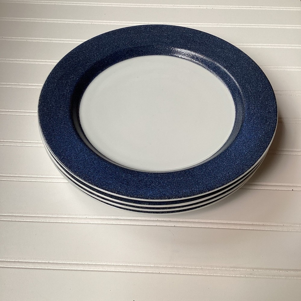 Dansk Contemporary Portugal Indigo Blue Dinner Plates Denim Set 4