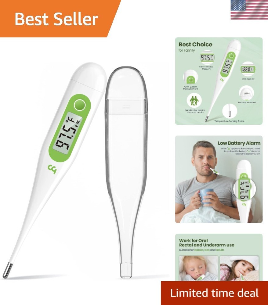 Accurate Oral Thermometer with LCD Display & Quick Measurement for Kids & Adults-image