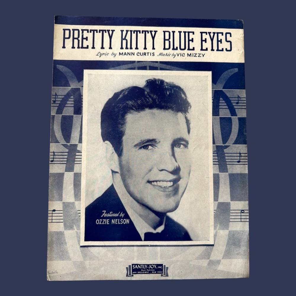 Pretty Kitty Blue Eyes 1944 Sheet Music Ozzie Nelson Vic Mizzy Mann Curtis Waltz