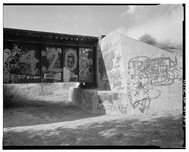 7. West abutment north side bridge, view west southwest - North Platte River