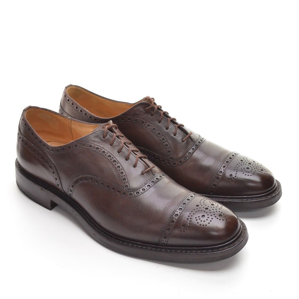 Men Church's Diplomat England Brogue Cap Toe Oxfords 12 D Brown Leather Shoes