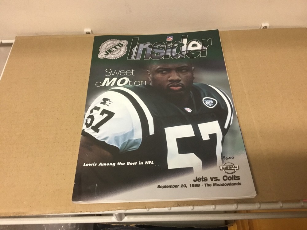 1998 Jets Insider Game Program - Mo Lewis Cover - Jets vs Colts September 20