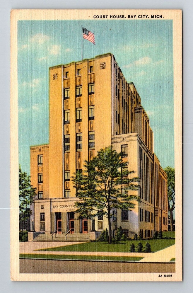 Bay City MI-Michigan, Court House, Vintage Postcard