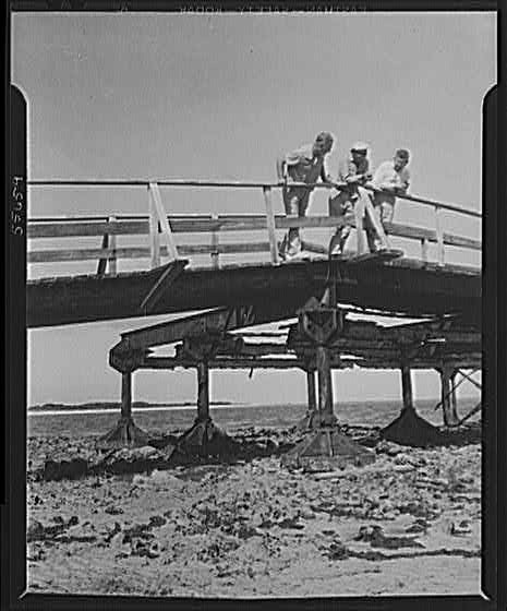 Photo:Coney Island New York 1910s Beach Pier Workers Bridge Collapse