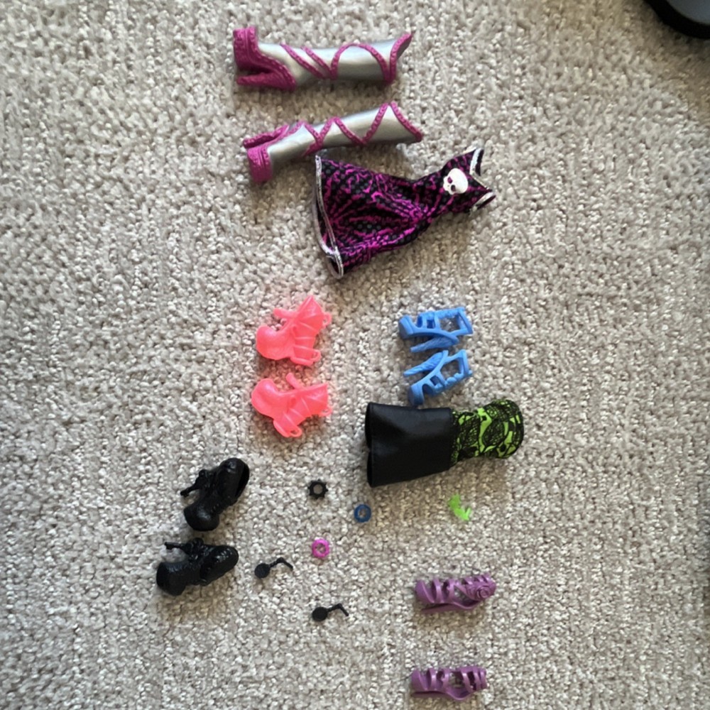 Monster High Doll Clothing Shoes Accessories Lot Multicolor Dress Boots