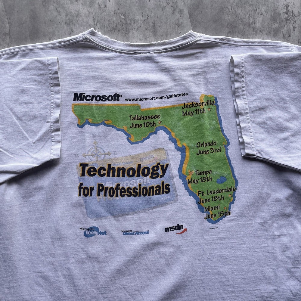 Vintage 90s Microsoft Premier Club T Shirt Mens XL Tech Promo Florida Graphic