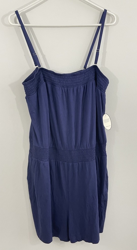 NEW Soma cover up Romper Womens size XXL Sleeveless removable straps navy blue
