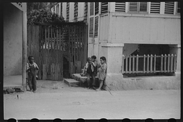 Christiansted St Croix Virgin Islands FSA Children Street Scene 1930s