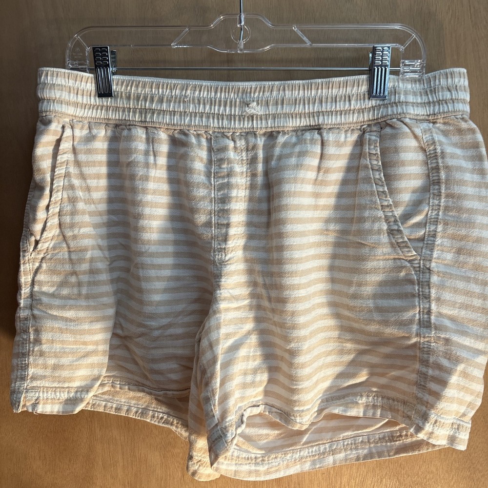 Women's Sonoma Shorts Size L Beige Tan Khaki Elastic Waist Pockets
