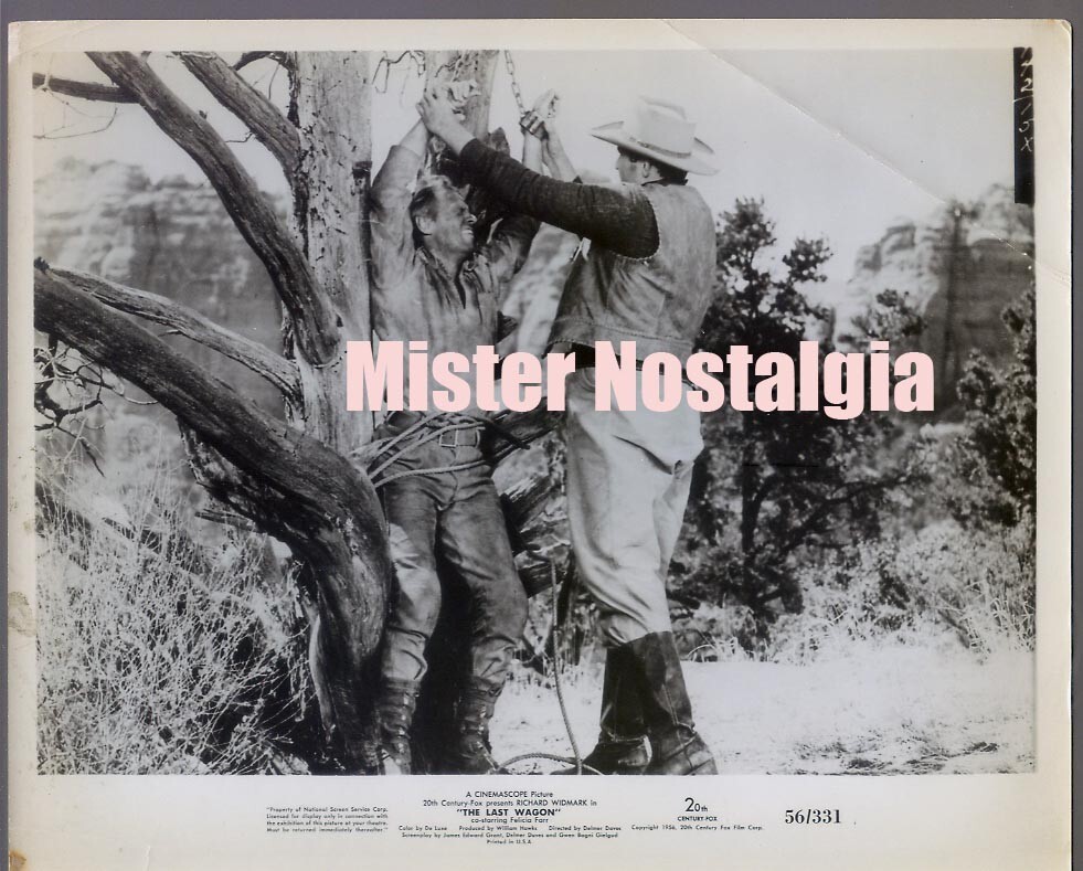 Vintage Photo 1956 Richard Widmark being tied up The Last Wagon western