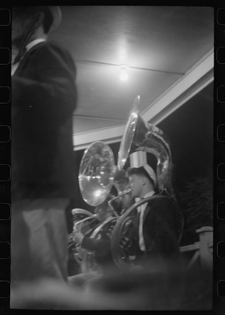 Photo:Band Musicians Sousaphone Tuba 1930s Black and White Photo