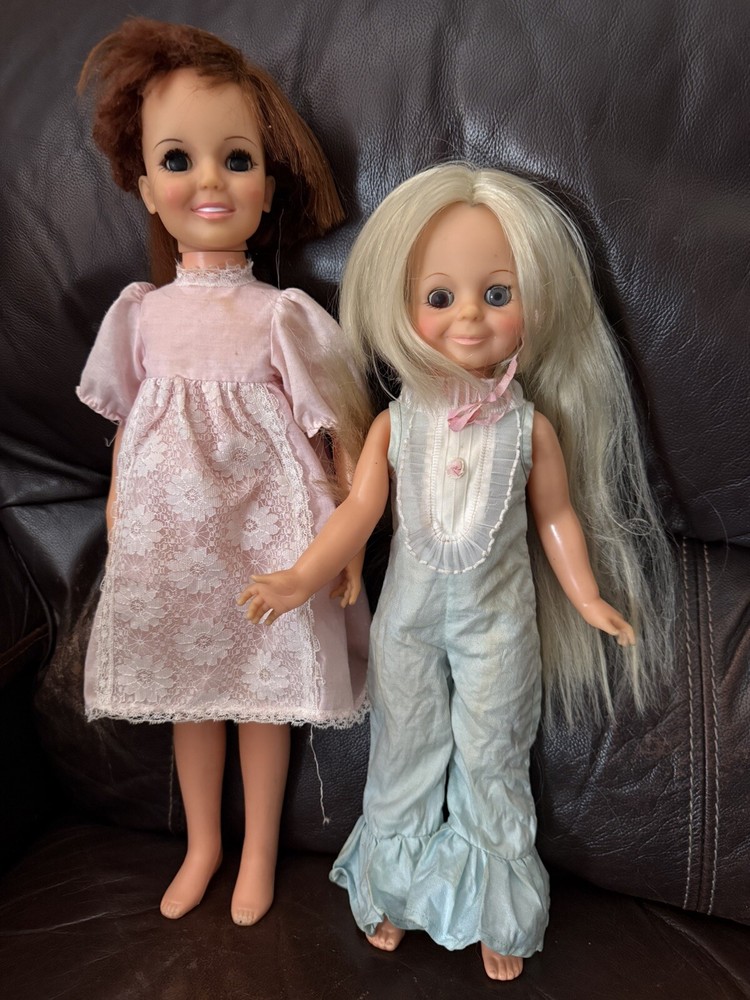 Vintage 1970s Crissy And Velvet Dolls, Pretty Mod Outfits