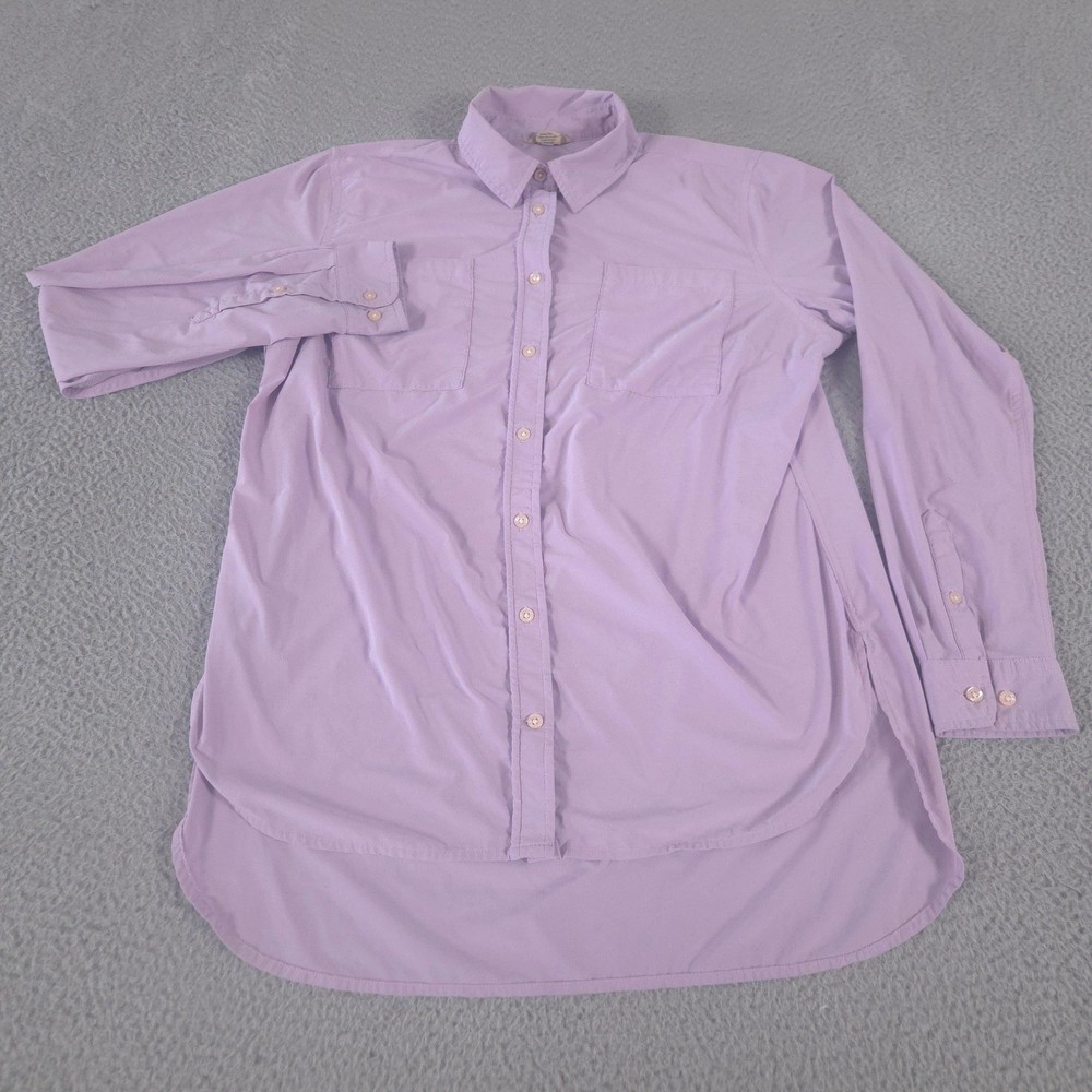 Duluth Trading Co Shirt Womens L Purple Flexcellence Stretch Longline Workwear