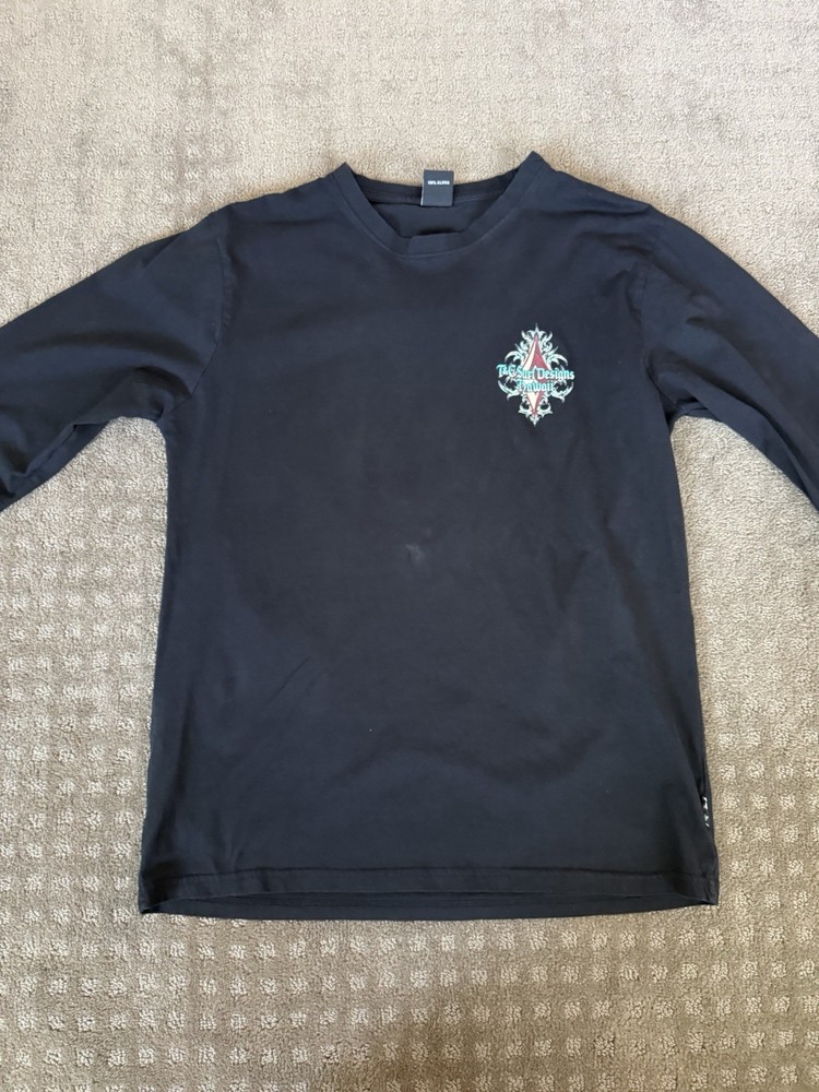 T & C Surf Designs Hawaii Black Double-Sided Graphic Men's Long Sleeve Tee M